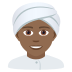 👳🏾 person wearing turban: medium-dark skin tone display on JoyPixels